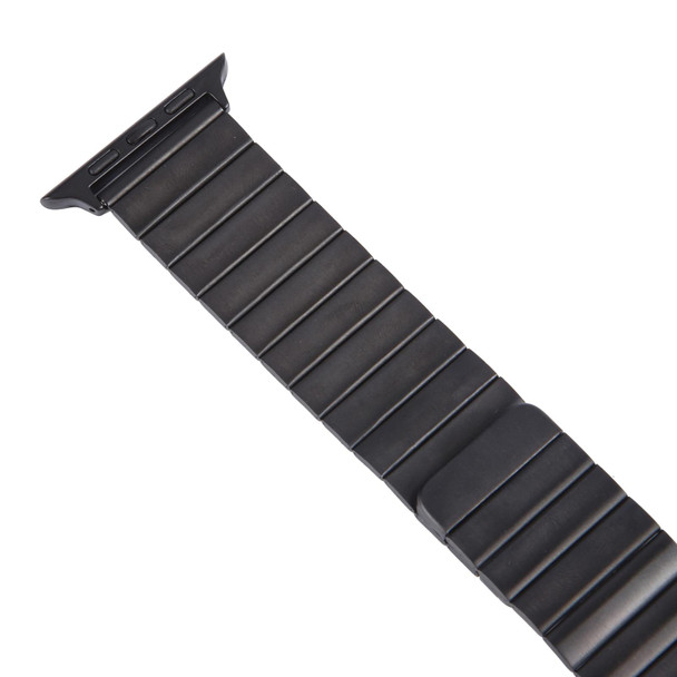 For Apple Watch Series 8 45mm Bamboo Stainless Steel Magnetic Watch Band(Black)