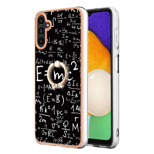 For Samsung Galaxy A35 Electroplating Dual-side IMD Phone Case with Ring Holder(Equation)