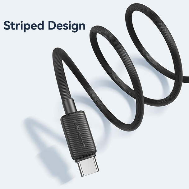 USAMS US-SJ693 USB to USB-C / Type-C 3A Striped Fast Charge Data Cable, Length:2m(Blue)