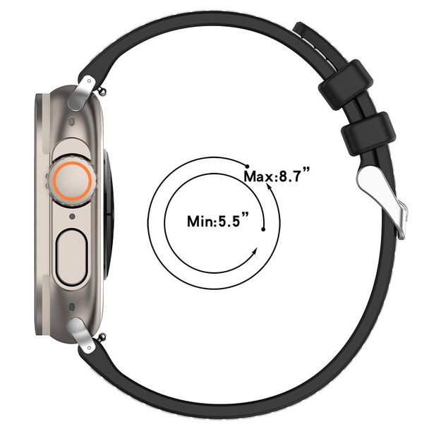 For Apple Watch Series 4 44mm Ordinary Buckle Hybrid Nylon Braid Silicone Watch Band(Black)