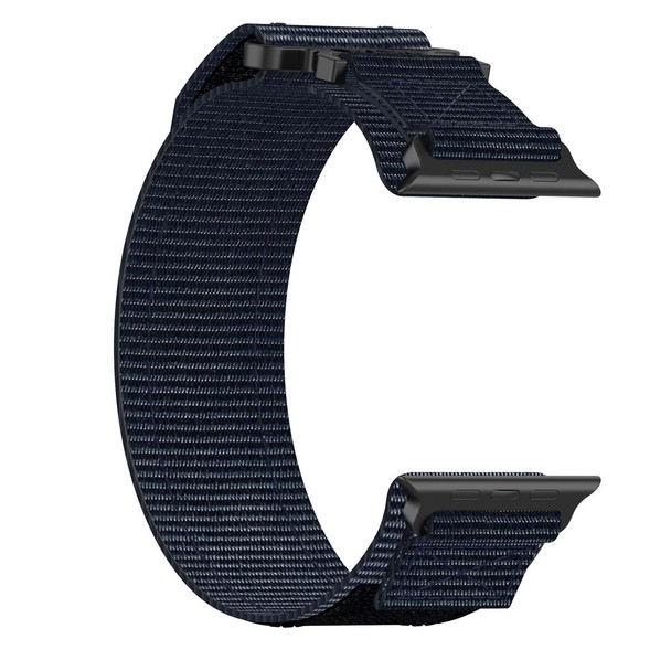 For Apple Watch Series 5 44mm Nylon Hook And Loop Fastener Watch Band(Blue)