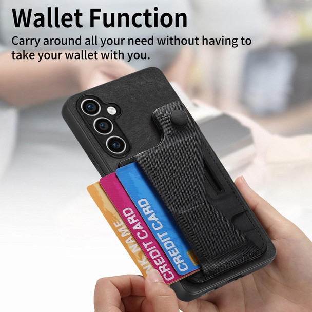 For Samsung Galaxy S23 FE 5G II K-shaped Slide Holder Card Slot Phone Case(Black)