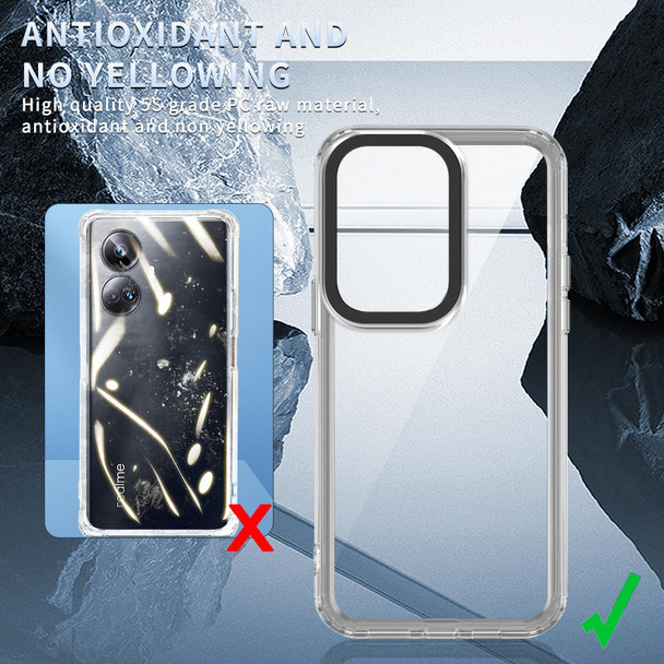 For Realme 10 Pro+ Transparent Acrylic + TPU Shockproof Phone Case(Transparent Black)