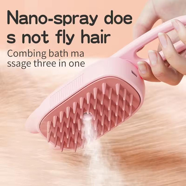 Pet Electrical Spray Massage Comb Hair Removal Cleaning Grooming Brush(Ship Rotating Handle White)