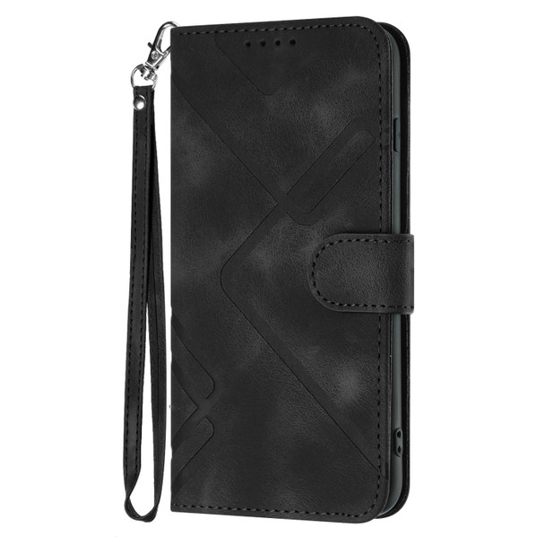For vivo V29 5G Global/V29 Pro Line Pattern Skin Feel Leather Phone Case(Black)