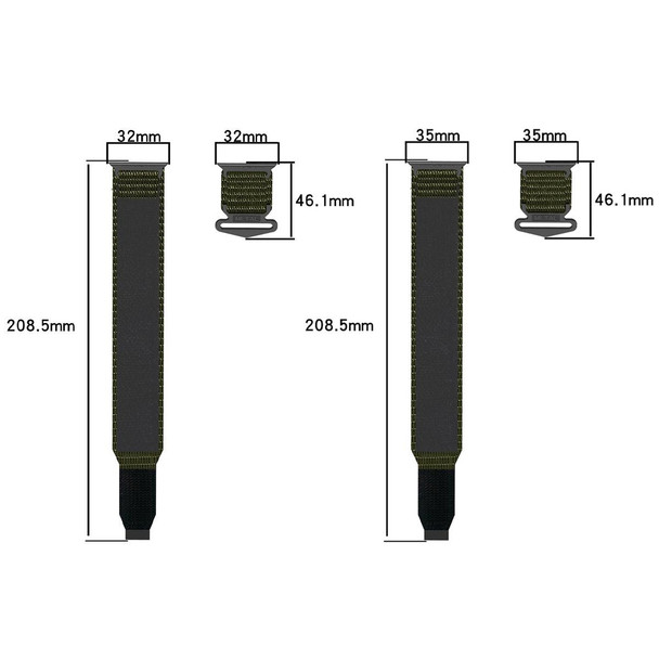 For Apple Watch Series 9 41mm Nylon Hook And Loop Fastener Watch Band(Army Green)