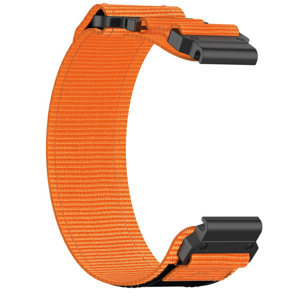 For Garmin Fenix 6X Sapphire 26mm Nylon Hook And Loop Fastener Watch Band(Orange)