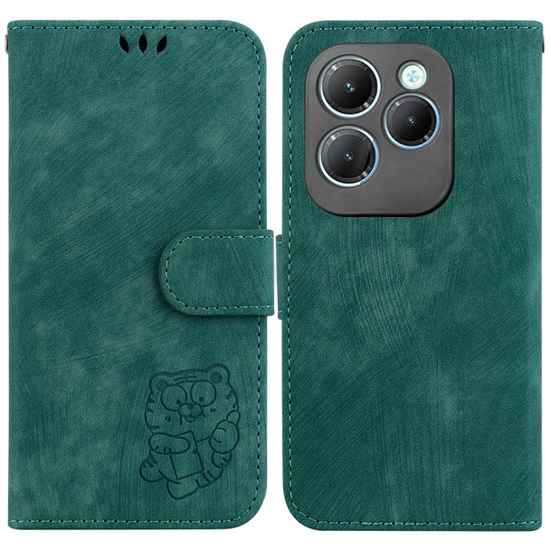 For Infinix Hot 40 / 40 Pro Little Tiger Embossed Leather Phone Case(Green)