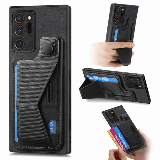 For Samsung Galaxy Note20 Ultra II K-shaped Slide Holder Card Slot Phone Case(Black)