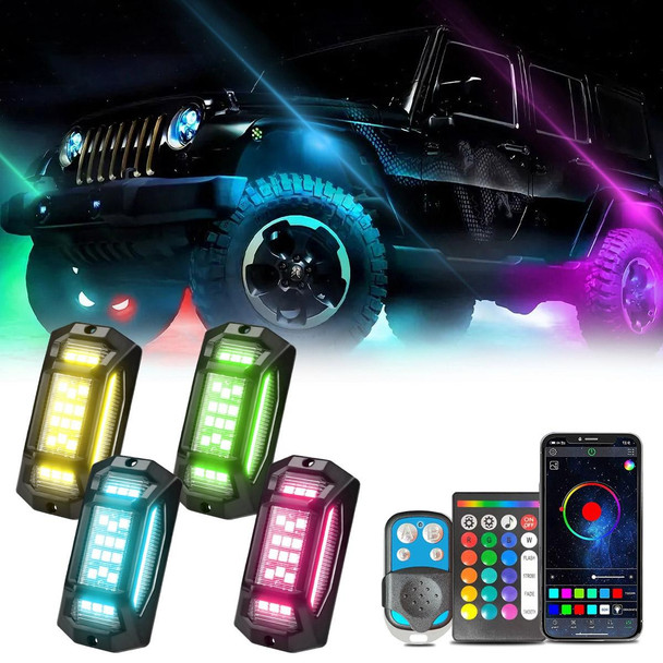 4 in 1 G6 RGB Colorful Car Chassis Light LED Music Atmosphere Light With Dual Control Remote Control