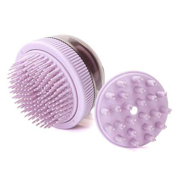 Pet Cleaning Supply Capsule Refillable Shower Gel Type Cats Dogs Bathing Massage Brush(Purple)