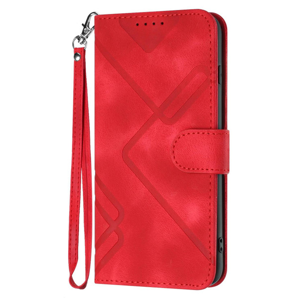 For vivo Y19/U3/Y5s/Z5i/U20 Line Pattern Skin Feel Leather Phone Case(Red)