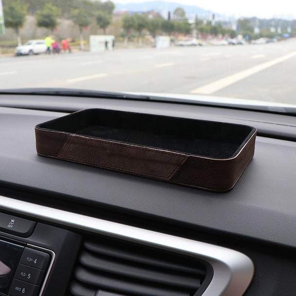 Car Multifunctional Dashboard Armrest Box Water Cup Storage Box, Color: Small Brown