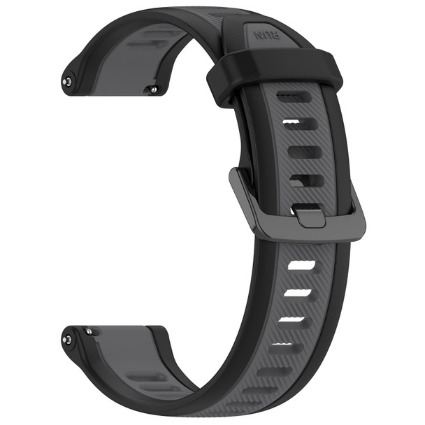 For Xiaomi MI Watch S1 22mm Two Color Textured Silicone Watch Band(Grey+Black)