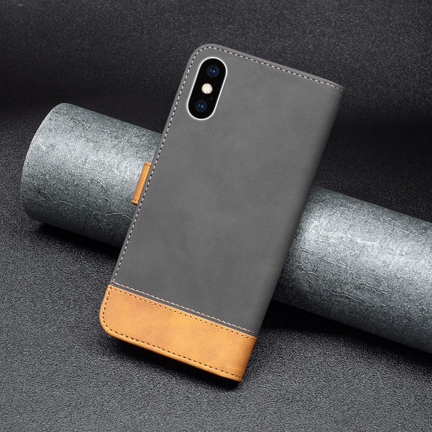 BF11 Color Matching Skin Feel Leatherette Phone Case - iPhone XS / X(Black)