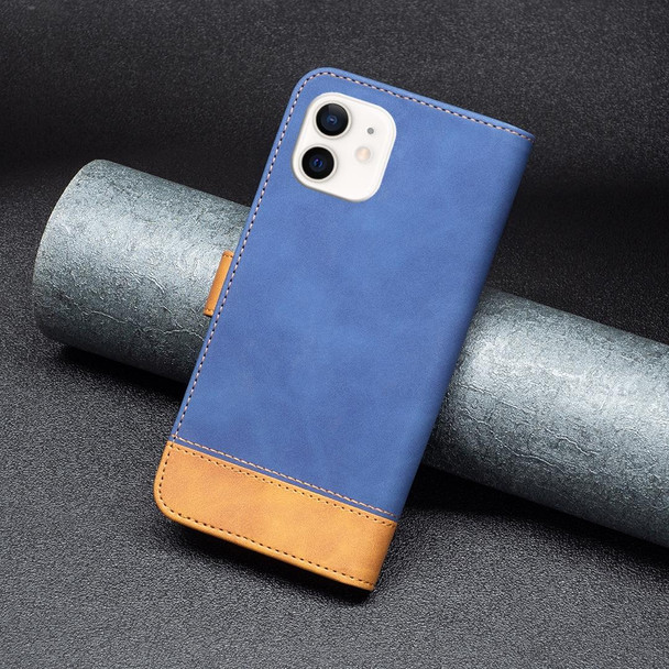 BF11 Color Matching Skin Feel Leatherette Phone Case - iPhone 12 mini(Blue)