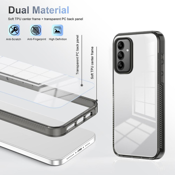 For Samsung Galaxy A05s 2.5mm Anti-slip Clear Acrylic Hybrid TPU Phone Case(Black)