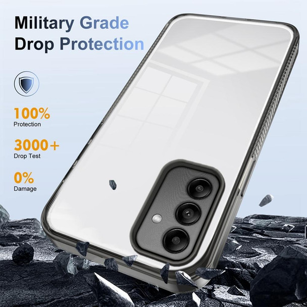 For Samsung Galaxy A05s 2.5mm Anti-slip Clear Acrylic Hybrid TPU Phone Case(Black)