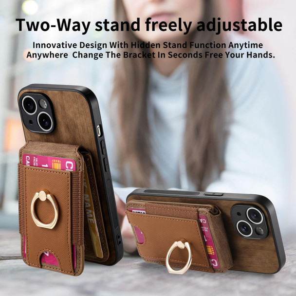 For iPhone 13 Pro Retro Splitable Magnetic Stand Card Bag Leather Phone Case(Brown)
