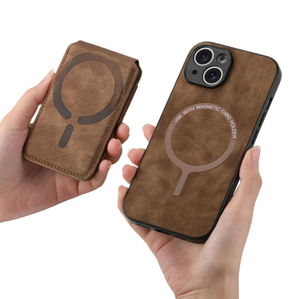 For iPhone 13 Pro Retro Splitable Magnetic Stand Card Bag Leather Phone Case(Brown)
