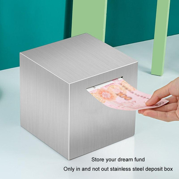 12x12x12cm Stainless Steel Money Box Only In, No Export Adult Children Savings Box