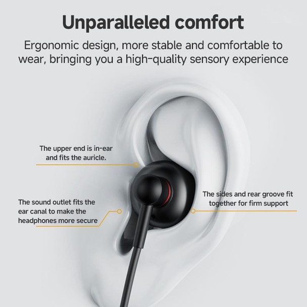 Yesido YH49 Type-C Digital Solutions Line-Control In-Ear Wired Earphone, Length: 1.2m (Black)