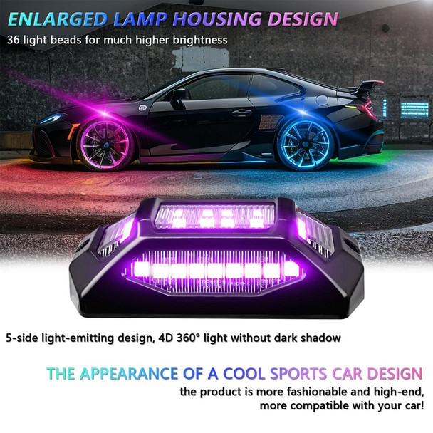 8 in 1 G6 RGB Colorful Car Chassis Light LED Music Atmosphere Light With Dual Control Remote Control