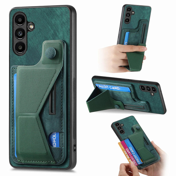 For Samsung Galaxy A34 5G II K-shaped Slide Holder Card Slot Phone Case(Green)