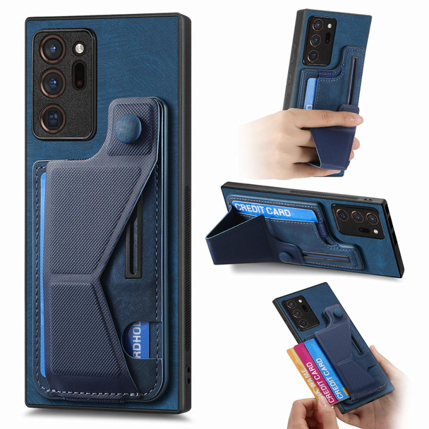For Samsung Galaxy Note20 Ultra II K-shaped Slide Holder Card Slot Phone Case(Blue)
