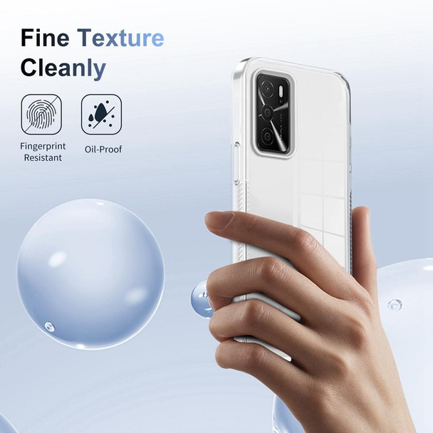 For OPPO A16 2.5mm Anti-slip Clear Acrylic Hybrid TPU Phone Case(Transparent)