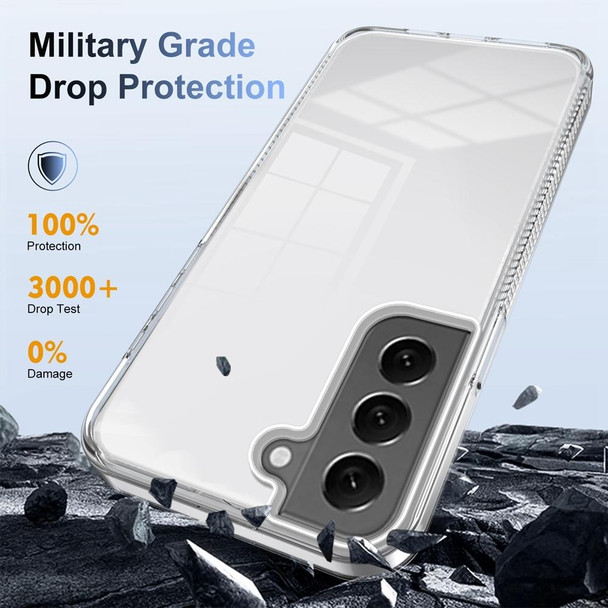 For Samsung Galaxy S22+ 5G 2.5mm Anti-slip Clear Acrylic Hybrid TPU Phone Case(Transparent)