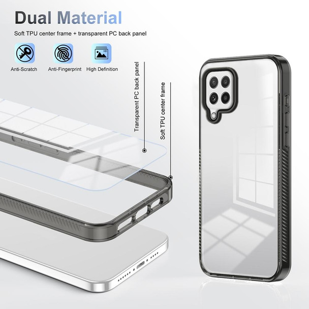 For Samsung Galaxy A22 4G 2.5mm Anti-slip Clear Acrylic Hybrid TPU Phone Case(Black)