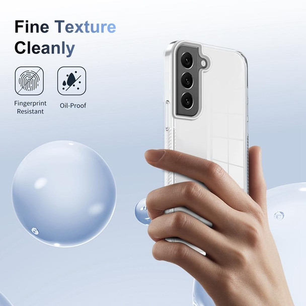 For Samsung Galaxy S22 5G 2.5mm Anti-slip Clear Acrylic Hybrid TPU Phone Case(Transparent)