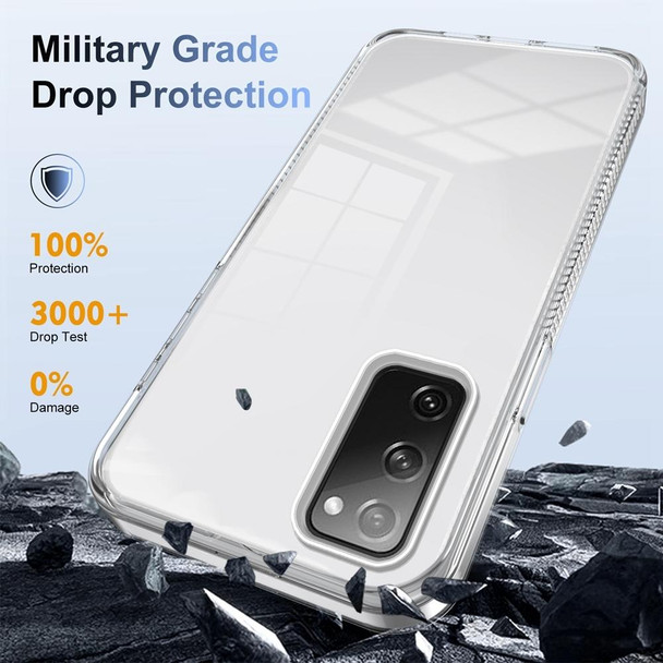 For Samsung Galaxy S20 FE 5G 2.5mm Anti-slip Clear Acrylic Hybrid TPU Phone Case(Transparent)