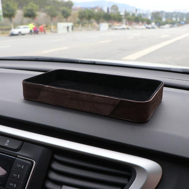 Car Multifunctional Dashboard Armrest Box Water Cup Storage Box, Color: Large Brown