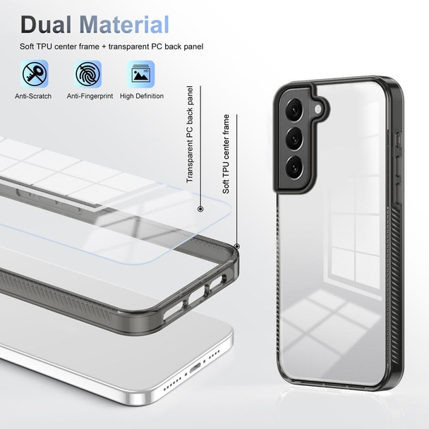 For Samsung Galaxy S22+ 5G 2.5mm Anti-slip Clear Acrylic Hybrid TPU Phone Case(Black)