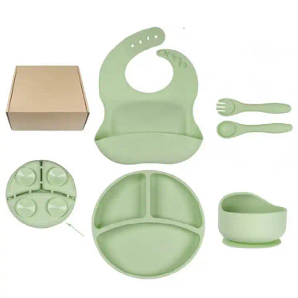 Silicone Baby Feeding Set (Pink) - Open Box (Grade A)