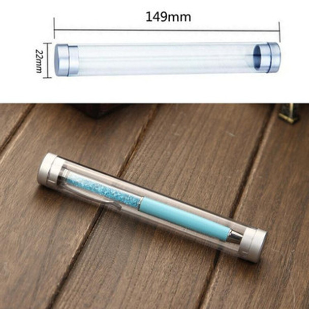 25 PCS Transparent Cylindrical Pen Box Plastic Crystal Pen Box - Open Box (Grade A)