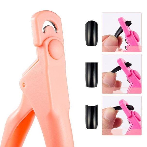 5 PCS Nail Scissors U-Shaped Scissors DIY French Nail Fake Nail Scissors, Specification: Rose Red With Hood