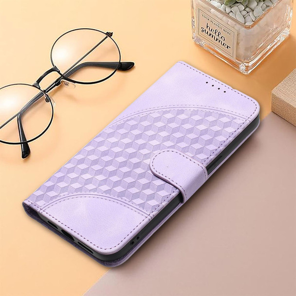 For Realme C33 2022 Global/2023 Global YX0060 Elephant Head Embossed Phone Leather Case with Lanyard(Light Purple)