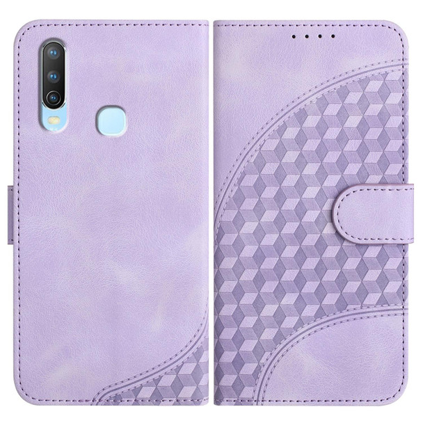 For vivo Y17/Y15/Y12/Y11 YX0060 Elephant Head Embossed Phone Leather Case with Lanyard(Light Purple)