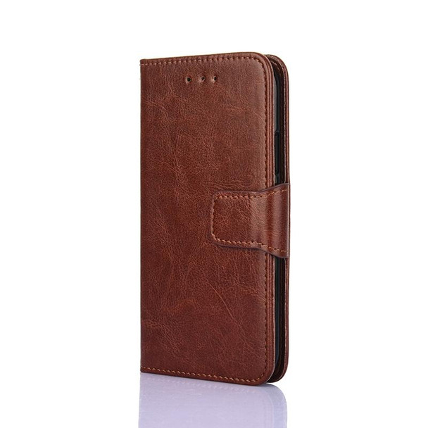 Crystal Texture Horizontal Flip Leatherette Case with Holder & Card Slots & Wallet - iPhone 13 mini(Brown)