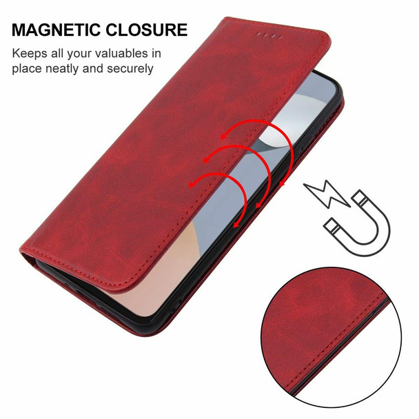 For ZTE Blade A34 Magnetic Closure Leather Phone Case(Red)