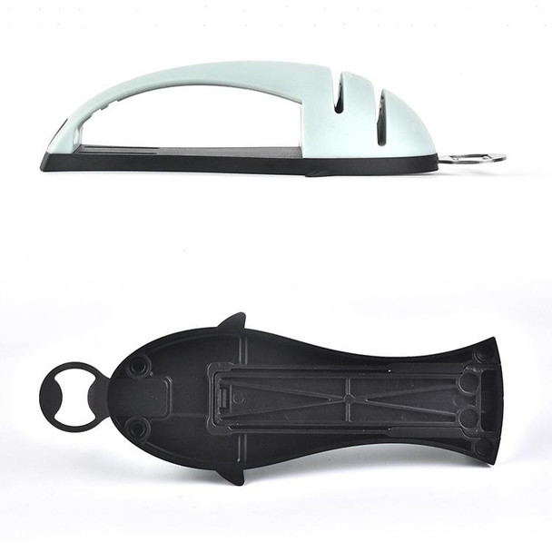 Multi-Function Fish Shape Knife Sharpener Tool Holder Diamond Tungsten Steel Knife Sharpener(Green)