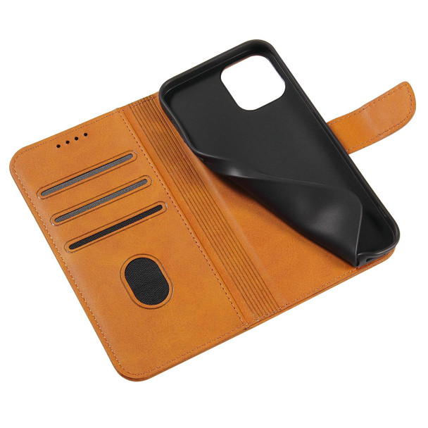 Calf Texture Buckle Horizontal Flip Leatherette Case with Holder & Card Slots & Wallet - iPhone 13(Khaki)