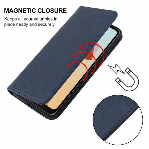 For ZTE Blade A33s Magnetic Closure Leather Phone Case(Blue)