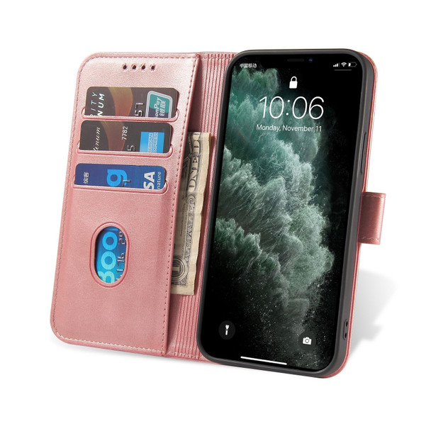 Calf Texture Buckle Horizontal Flip Leatherette Case with Holder & Card Slots & Wallet - iPhone 13 mini(Rose Gold)