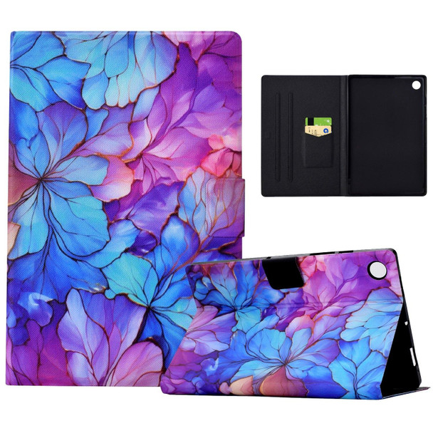 For Lenovo Tab M10 Plus 3rd Gen Voltage Painted Smart Leather Tablet Case(Petals)