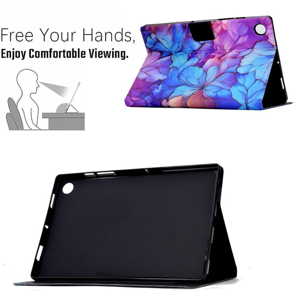 For Lenovo Tab M10 Plus 3rd Gen Voltage Painted Smart Leather Tablet Case(Petals)