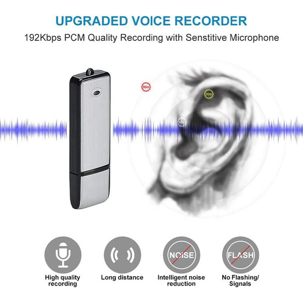 SK858 8GB Rechargeable Portable U-Disk Meeting Voice Recorder (Black)